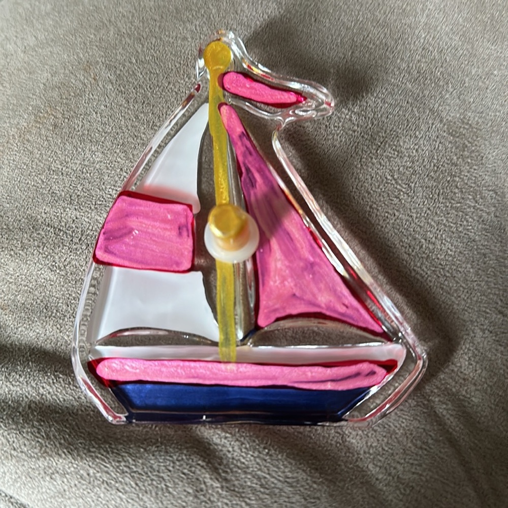 Demdaco Glass Fusion POP INS Sail Boat Ocean Nautical Lori Siebert - Picture 2 of 2